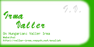 irma valler business card